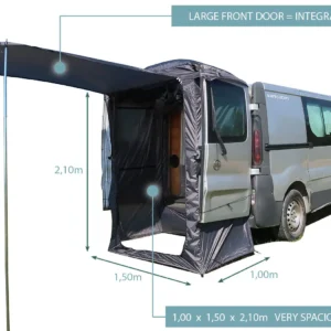 Vancabin - Zadnji šotor MULTICABIN M2 za dvokrilna zadnja vrata za Renault Trafic, Opel Vivaro, Nissan Primastar, Nissan NV300 in Fiat Talento
